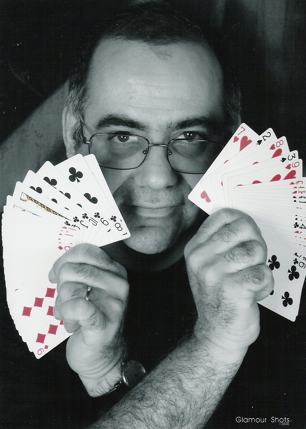 David Moneypenny with playing cards